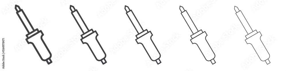 Obraz premium Soldering iron icon Line graphics illustration symbol