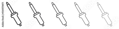 Soldering iron icon Line graphics illustration symbol