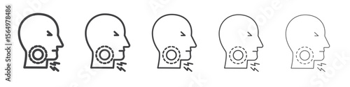 Sore throat icon Line graphics illustration symbol