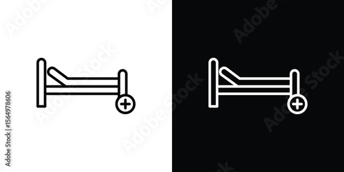Hospital bed icon logo element. Vector illustration. EPS10