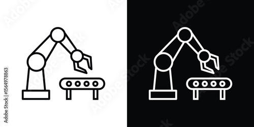 Industrial robot icon logo element. Vector illustration. EPS10