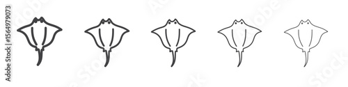 Stingray icon Line graphics illustration symbol