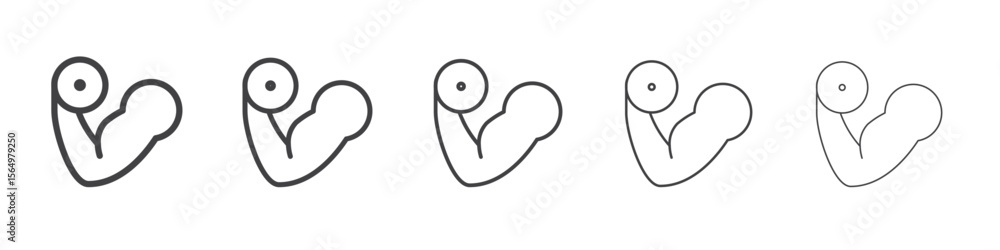 Fototapeta premium strength training icon Line graphics illustration symbol