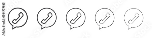 Telephone phone call icon Line graphics illustration symbol