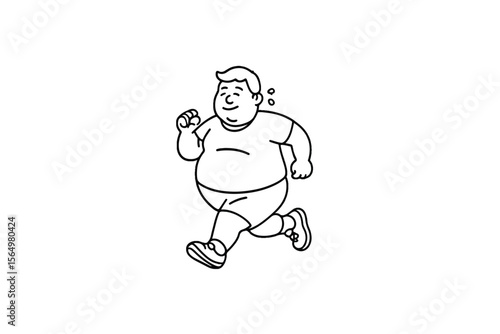 Hand drawn illustrations plus size individuals engaged in sport or fitness activities