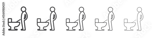 Toilet urinate icon Line graphics illustration symbol