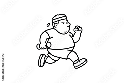 Hand drawn illustrations plus size individuals engaged in sport or fitness activities