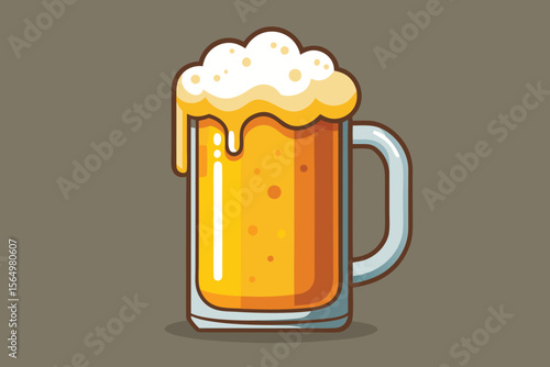 Full Beer Mug with Frothy Head
