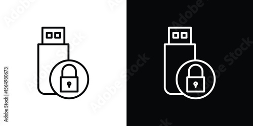 Pendrive security icon logo element. Vector illustration. EPS10