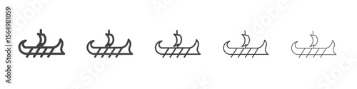 trireme icon Line graphics illustration symbol