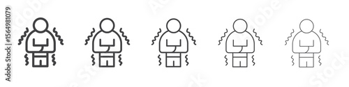 Trembling icon Line graphics illustration symbol