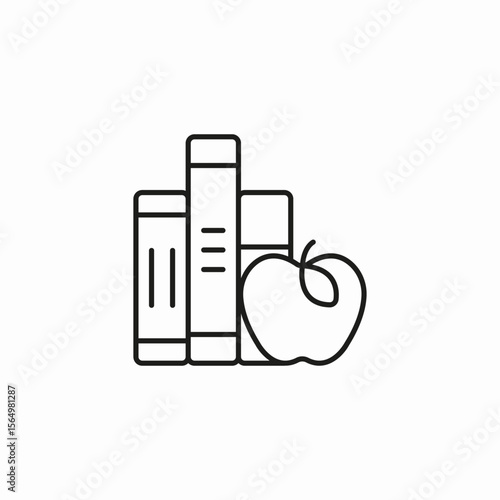 books apple study icon sign vector