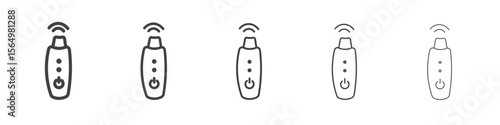 Ultrasonic face skin scrubber icon Line graphics illustration symbol