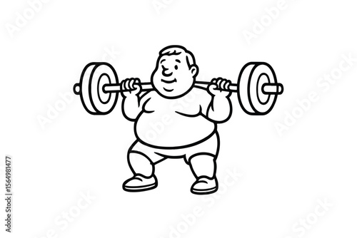 Hand drawn illustrations plus size individuals engaged in sport or fitness activities