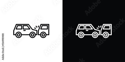 Rear end collision icon logo element. Vector illustration. EPS10
