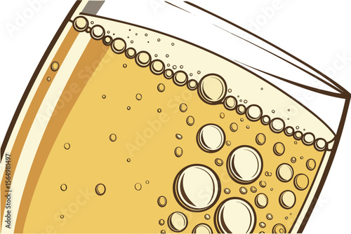 Glass of Sparkling Drink with Bubbles