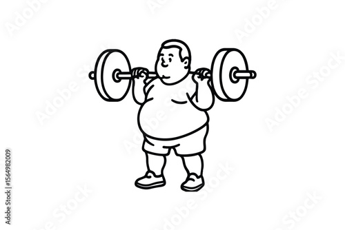 Hand drawn illustrations plus size individuals engaged in sport or fitness activities