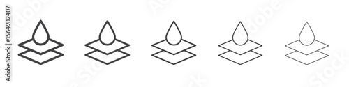 Water repellent surface icon Line graphics illustration symbol