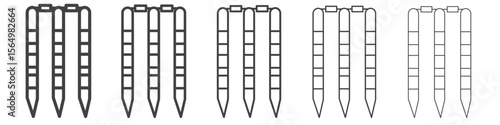 Wicket Stump icon Line graphics illustration symbol