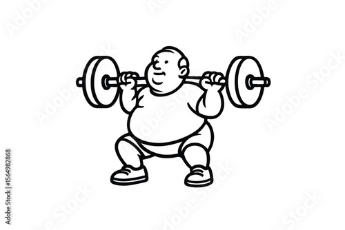 Hand drawn illustrations plus size individuals engaged in sport or fitness activities