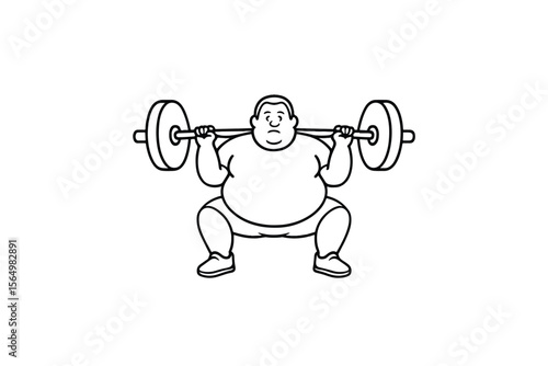 Hand drawn illustrations plus size individuals engaged in sport or fitness activities