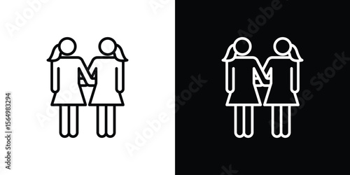 Twin icon logo element. Vector illustration. EPS10