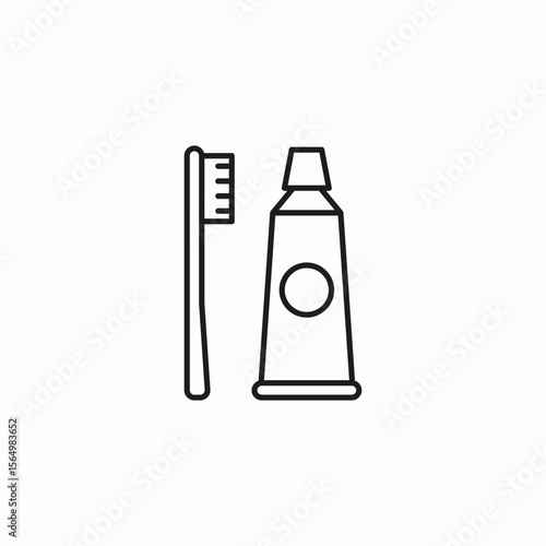 toothbrush toothpaste hygiene icon sign vector