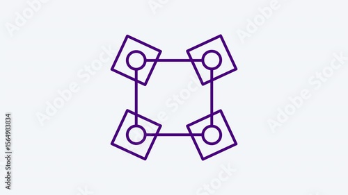 Animated Block Chain icon concept
