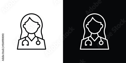 Woman Doctor icon logo element. Vector illustration. EPS10