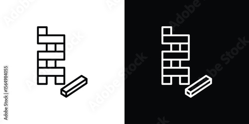 Wooden block icon logo element. Vector illustration. EPS10