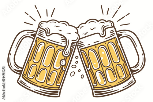 Two Beer Steins Toasting