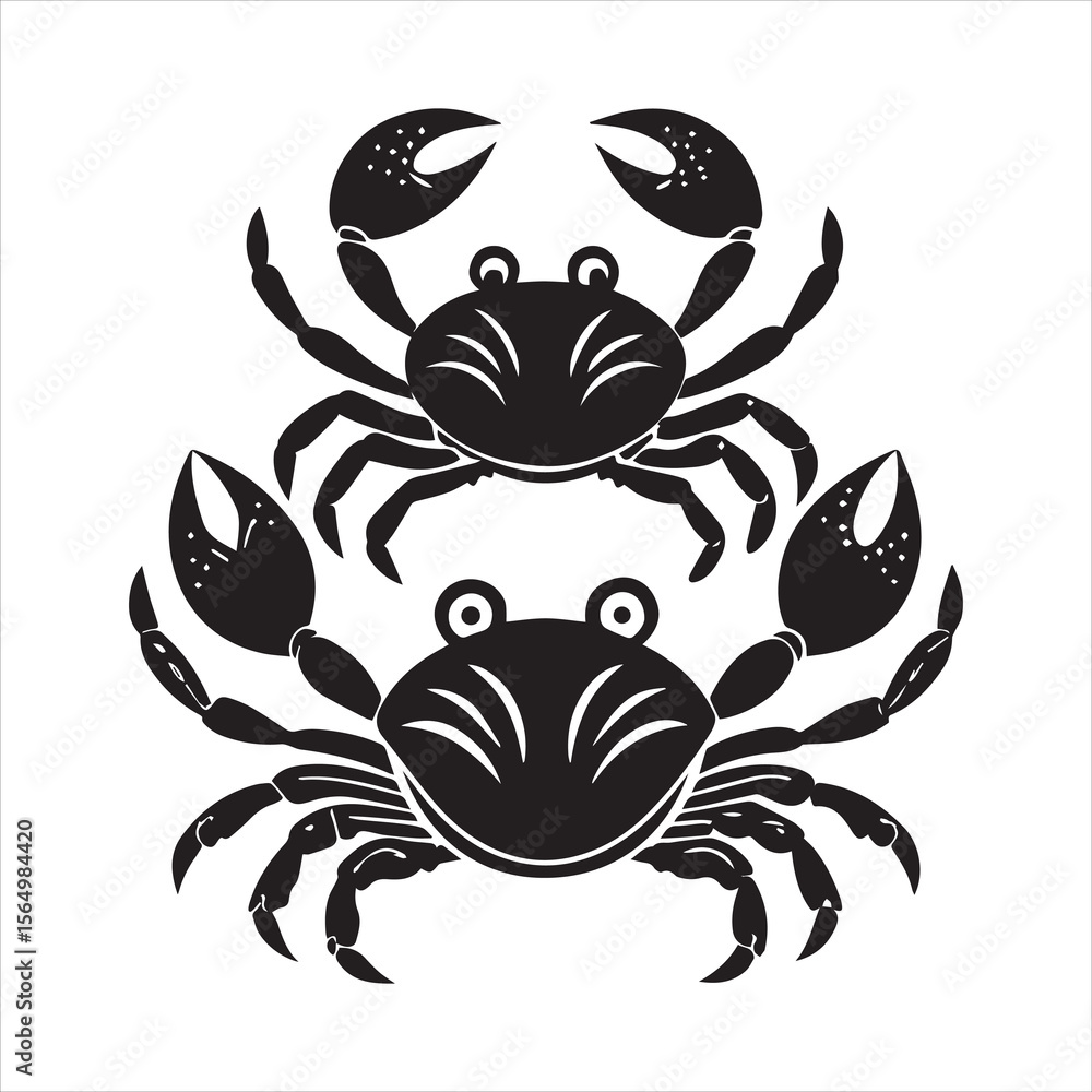 Fototapeta premium crab silhouette vector illustration