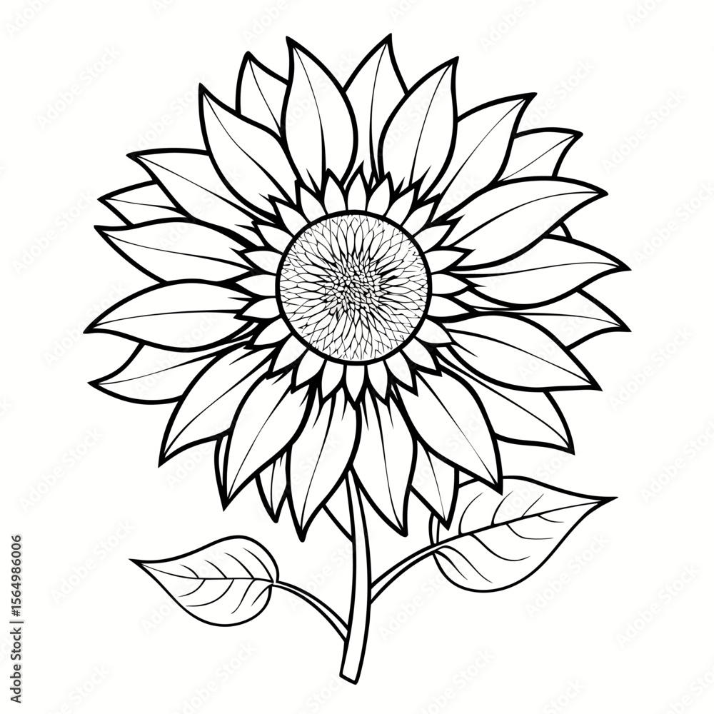 Fototapeta premium vector illustration of a sunflower