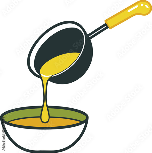 Saucepan Pouring into Bowl