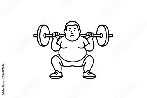 Hand drawn illustrations plus size individuals engaged in sport or fitness activities