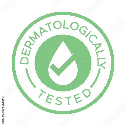 Dermatologically Tested Vector Stamp - Skincare Certification Badge - Dermatologically Tested badge logo design