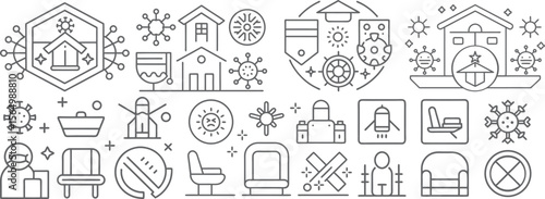 COVID-19 Safety Measures and Prevention Icons