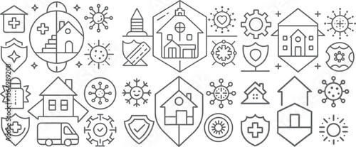 Healthcare, Home, and Community Safety and Protection Icons