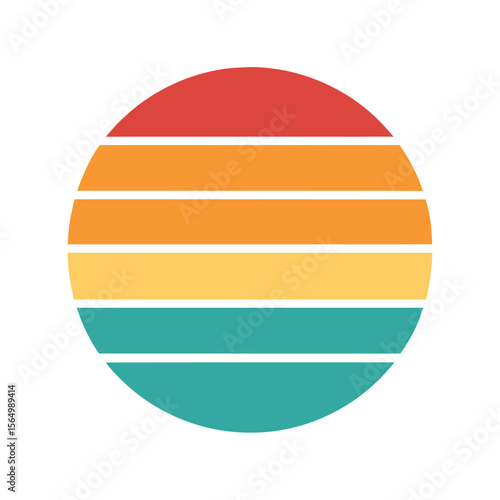 Free Download soft color vintage sunset with layered retro stripes - GFXLoad