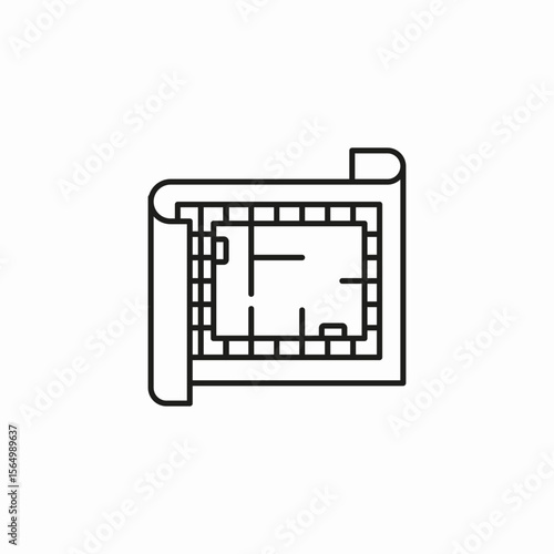 architectural floor plan icon sign vector