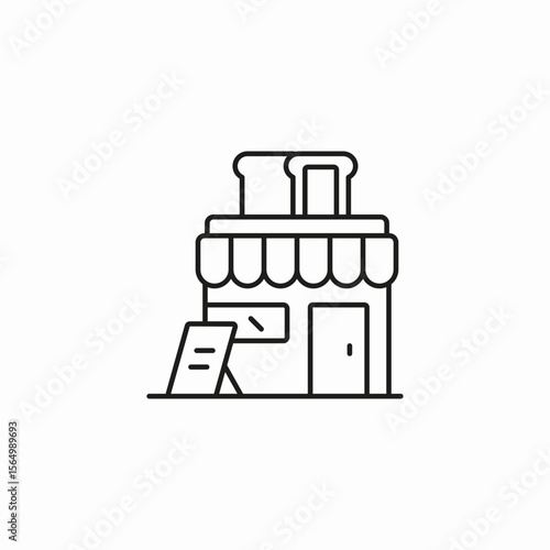 bakery store bread icon sign vector