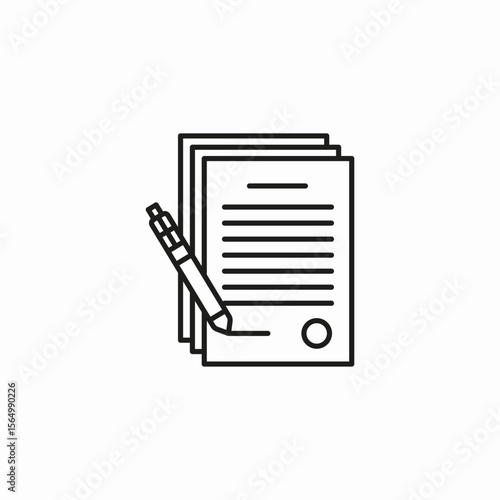 documents pen contract icon sign vector