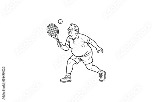Hand drawn illustrations plus size individuals engaged in sport or fitness activities