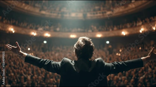 Dynamic Speaker Captivates Audience in Elegant Theater Setting