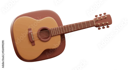 acoustic guitar on white background