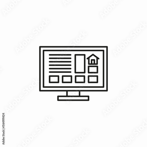online property listing icon sign vector