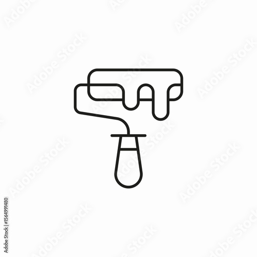 paint roller dripping icon sign vector