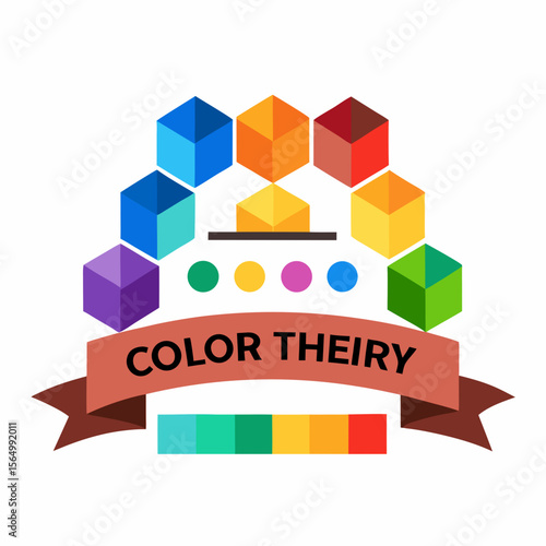 color theory concept banner vector swatches