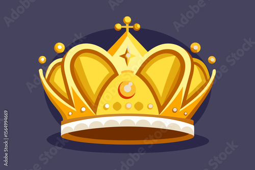 luxury royal crown icon gold rich elegant symbol queen king jewel