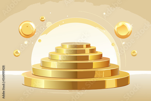 golden podium multi level elegant stage set platform